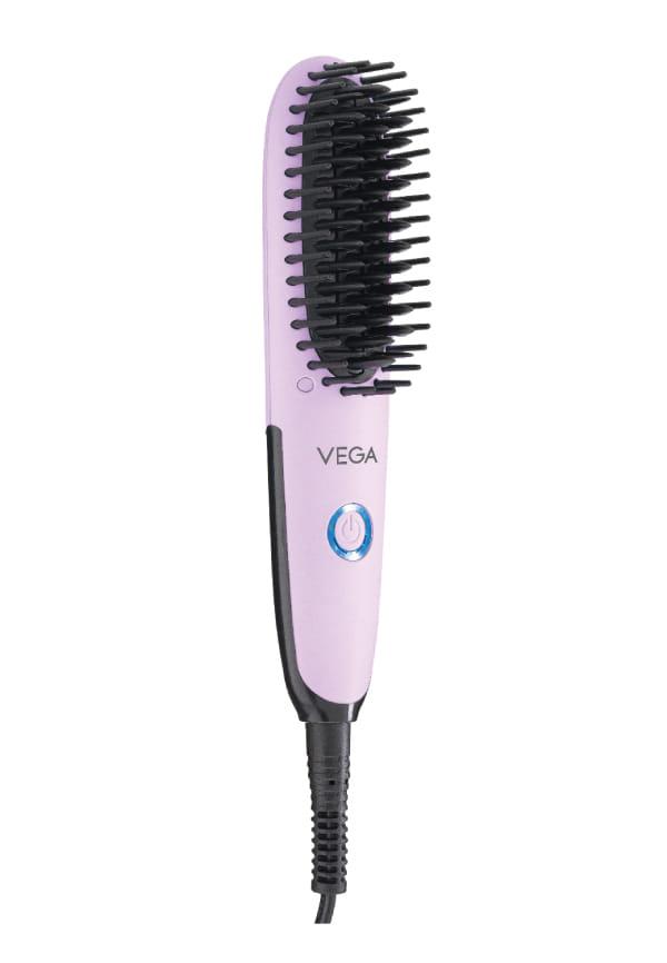 Mini Hair Straightener Brush with Ceramic Coated Bristles & 2 Heat Settings