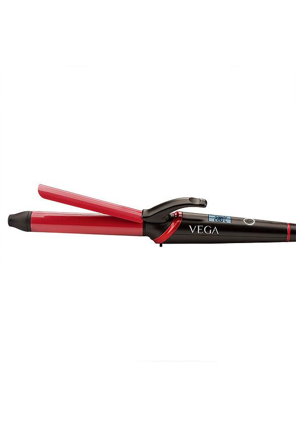 Vega Smart Curl Hair Curler for Women with 25 mm Barrel, Digital Display & Adjustable Temperature Settings, (VHCH-06), Black