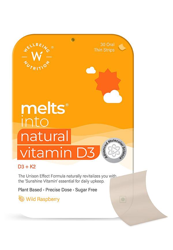 Melts Natural Vitamin D3 + K2 (30 Oral Thin Strips)