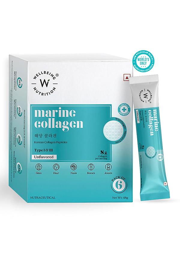 Pure Korean Marine Collagen Supplements | Unflavored - 6 Sachets