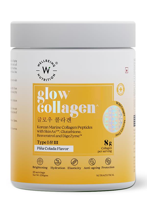 Glow Korean Marine Collagen Peptides with Type I & III - Pina Colada