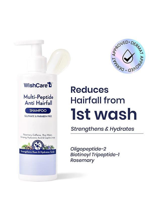 Multi Peptide Rice Water Anti Hairfall Shampoo - Rosemary, Capilia Longa, HA & Caffeine