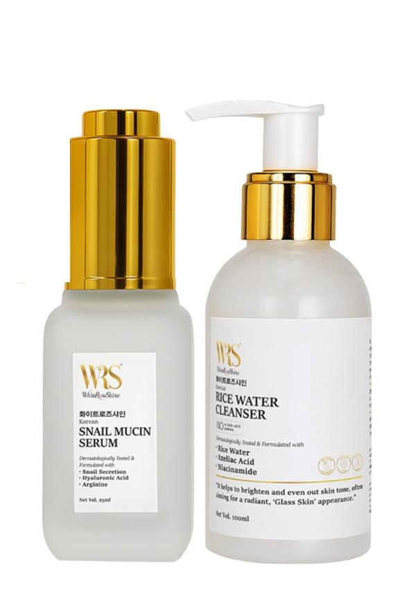 Korean Rice Water Cleanser & Snail Mucin Serum 96% (Combo Pack)