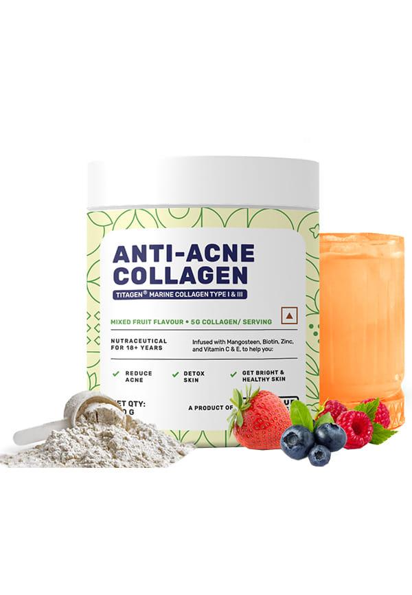 Anti Acne Collagen With Zinc, Mangosteen, & Biotin to treat adult acne - Mixed Fruit Flavour