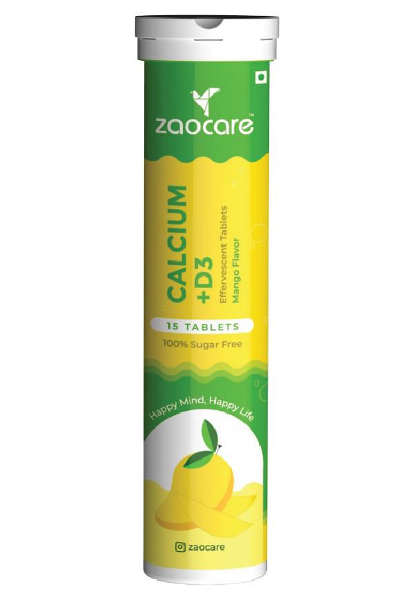 Calcium & Vitamin D3 Effervescent Tablets | For Bone, Teeth & Muscle Health | 100% Vegan