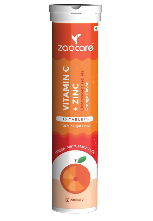 Vitamin C & Zinc Effervescent Tablets For Glowing Skin | Immunity Booster | For Men & Women