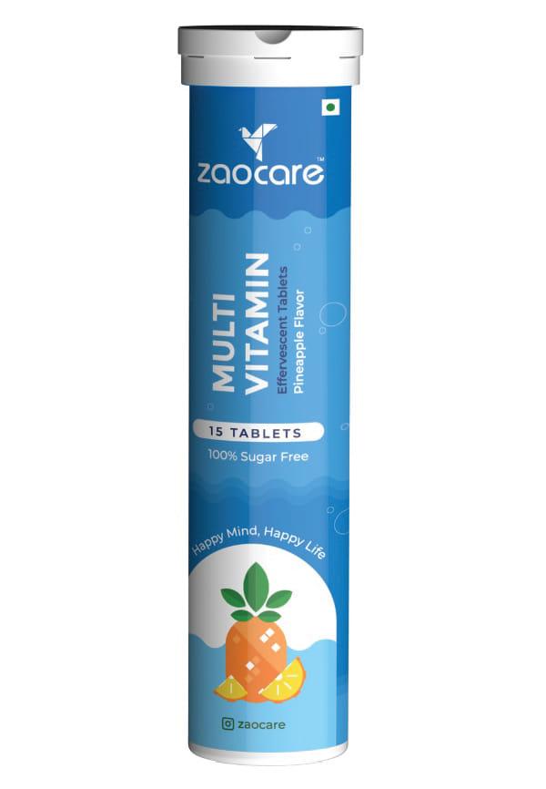 Multivitamin Effervescent Tablets For Men & Women | Plant Based Supplements | For Overall Health