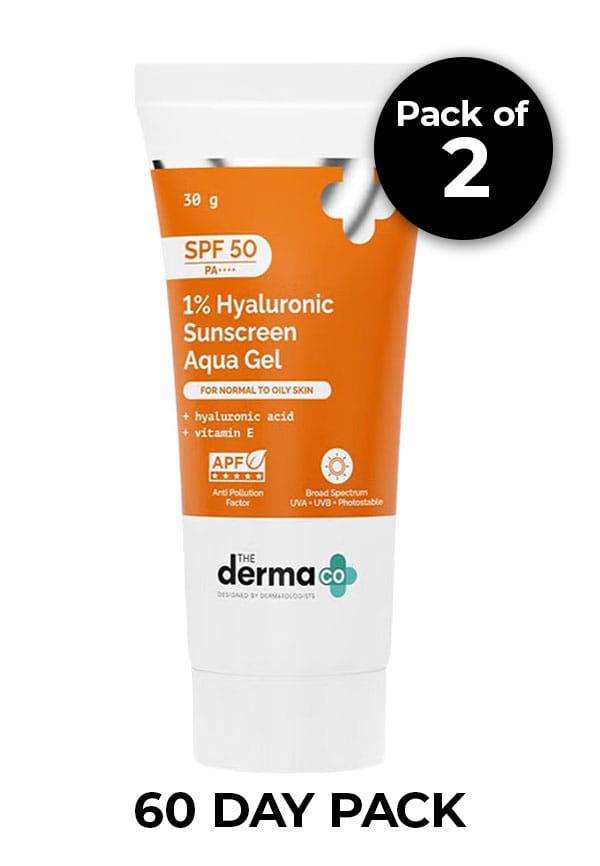 1% Hyaluronic Sunscreen SPF 50 Aqua Gel Pack Of 2