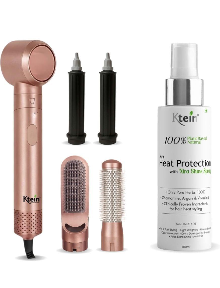 Extra Shine Heat Protection Spray & 5-in-1 Pro Hot Air Styler | Hair Styling Combo