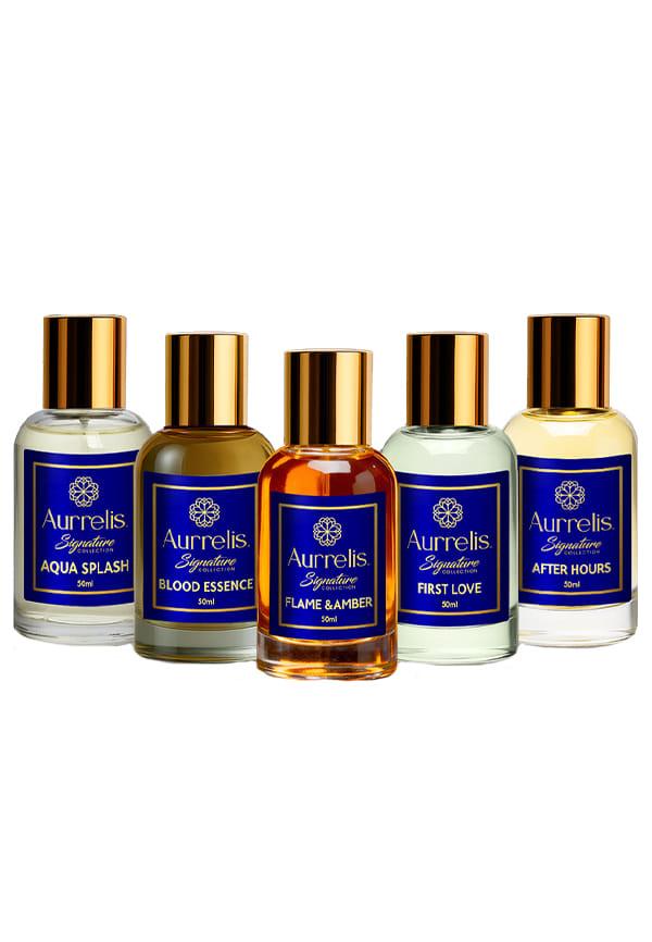 Signature Extrait De Parfum Combo Pack of 5 – Aqua Splash, Flame & Amber, Bold Essence, First Love & After Hours