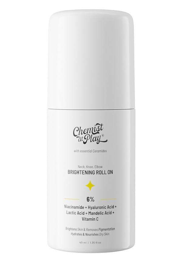 Neck, Knee & Elbow Brightening Roll On With 6% Vitamin C+ Hyaluronic Acid + AHAs + Niacinamide + Ceramides