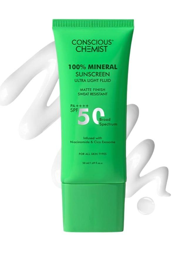 100% Mineral Sunscreen Ultra Light Fluid SPF 50 PA++++