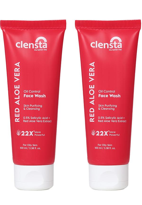 Red Aloe Vera Oil Control Face Wash | Refreshing Gentle Skin Cleanser With 0.5% Salicylic Acid