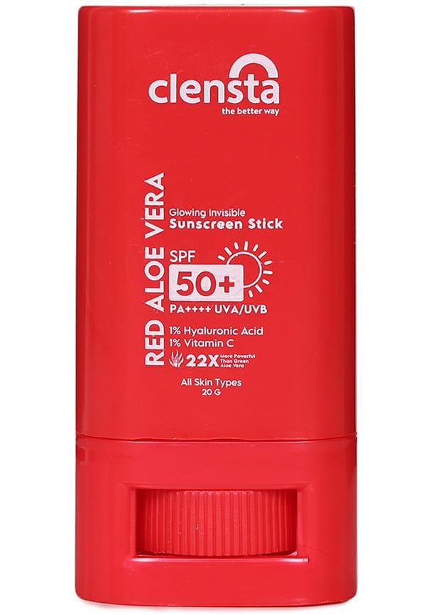 Red Aloe Vera SPF 50 Sunscreen Stick PA++++, UVA/UVB Rays Protection With Hyaluronic Acid & Vitamin C