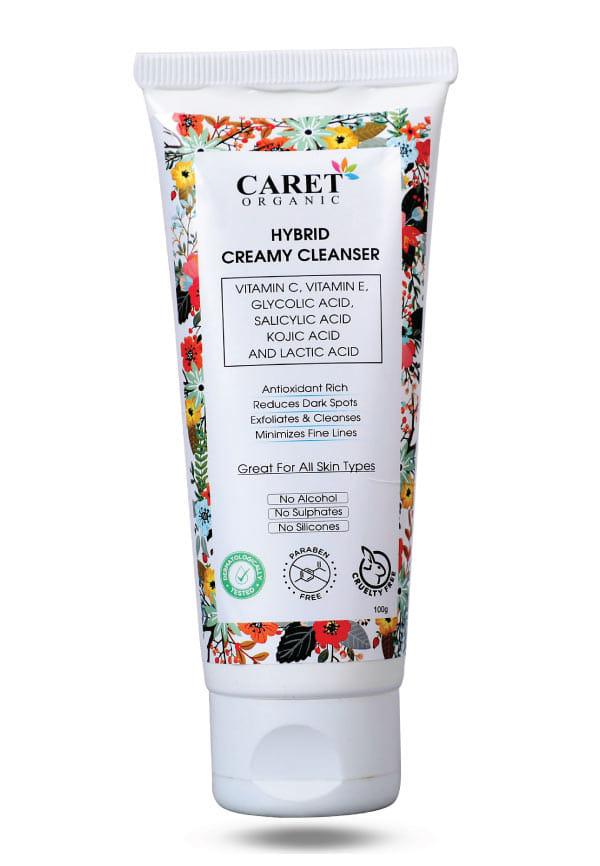 Hybrid Creamy Cleanser Face Wash With Vitamin C, E, Glycolic Acid, Salicylic, Kojic Acid - No Sulphate, Paraben, Alcohol Or Silicone