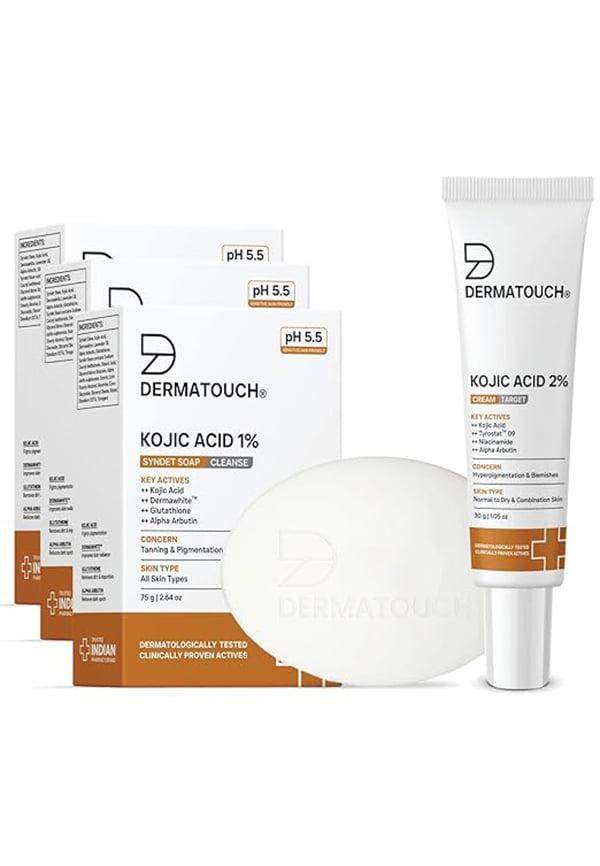 Pigmentation Care Combo | Kojic Acid 1% Soap (Pack of 3) & Kojic Acid 2% Cream