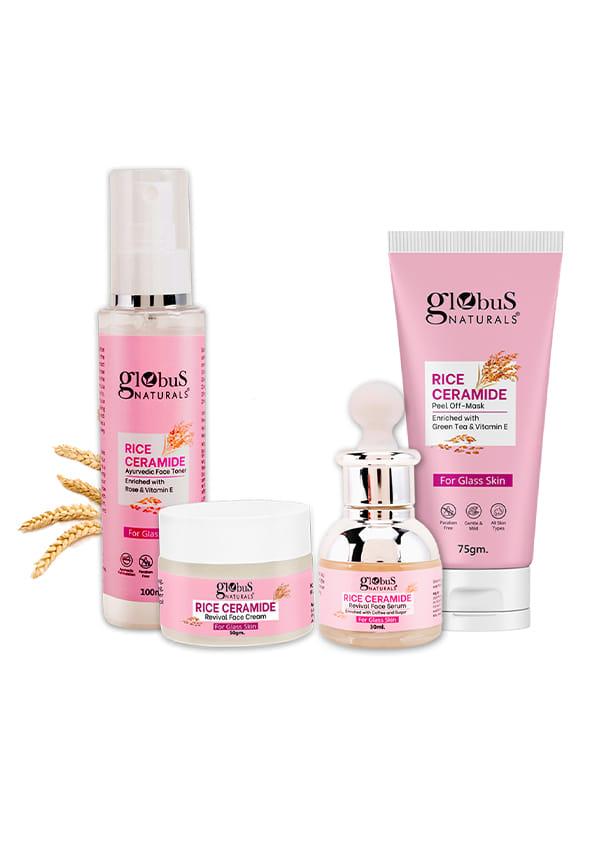 Ceramide Glow Rice Ceramide Combo - Cream, Serum, Toner, Peel Off Mask