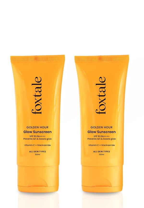 Glow Sunscreen SPF 50 PA++++ Lightweight with Vitamin C and Niacinamide- Pack of 2