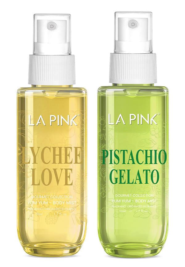 Lychee Love & Pistachio Gelato Body Mist Perfume Combo | Vanilla, Musk, Creamy Woods, Citrus & Soft Musk | Skin-Friendly Unisex Long-Lasting Fragranc