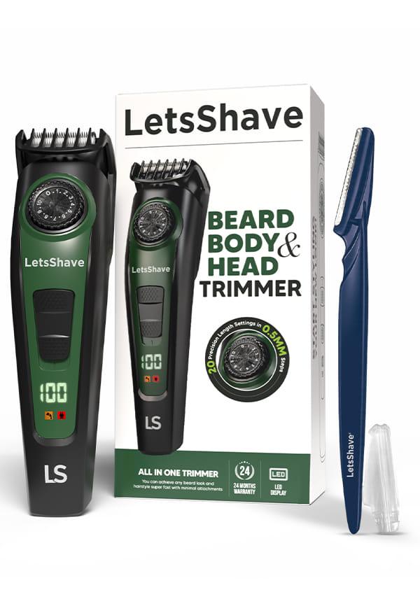 All-in-One Beard, Body & Head Trimmer for Men with 20 Length Settings | USB-C Fast Charging | 120 Min Runtime | LED Display | Free Pro Styler | 24 Mo