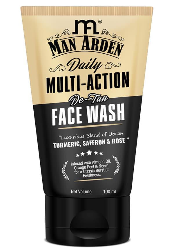 Daily Multi-Action De-Tan Face Wash for Men | With Luxurious Blend Of Ubtan Turmeric + Saffron + Rose