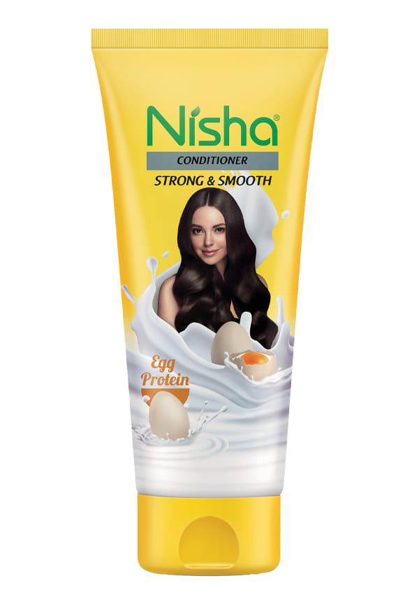 Nisha Conditioner for Strong & Smooth Hair, Egg Protein for Dry Frizzy | 180ml Yellow Tube | Pack of 1
