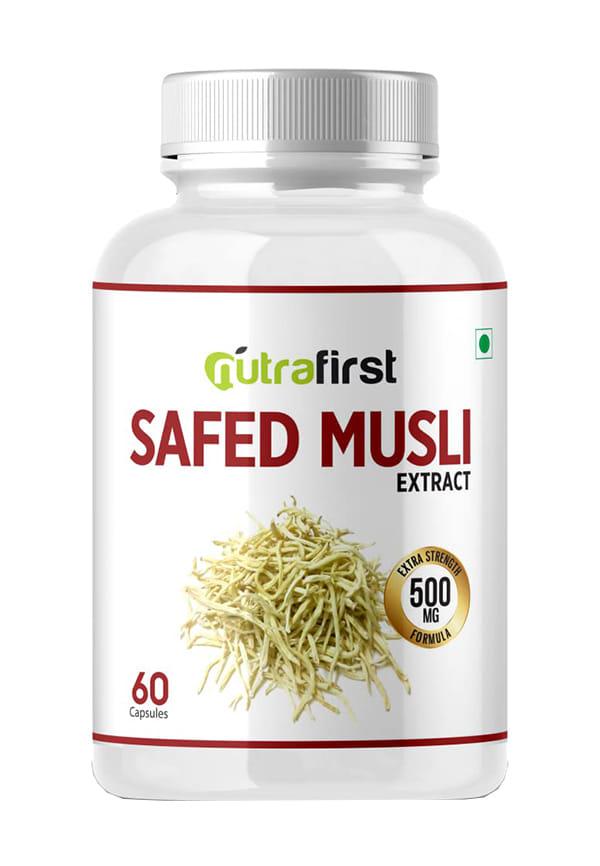 Safed Musli Extract Capsules for Body Strength, Stamina, and Energy