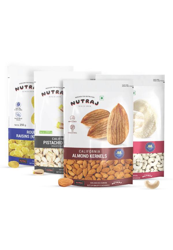 Dry Fruits Combo (Almond, Cashews, Raisins, Pistachios)