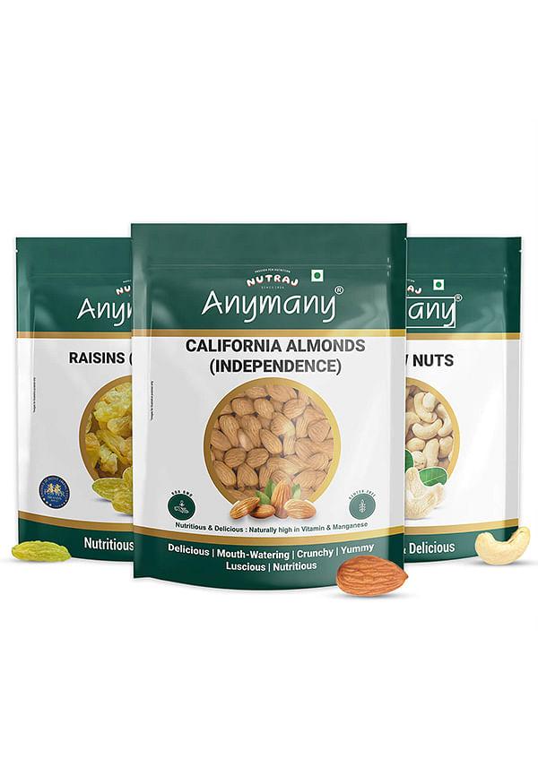 Dry Fruit Combo Pack Almond, Cashew, Raisins