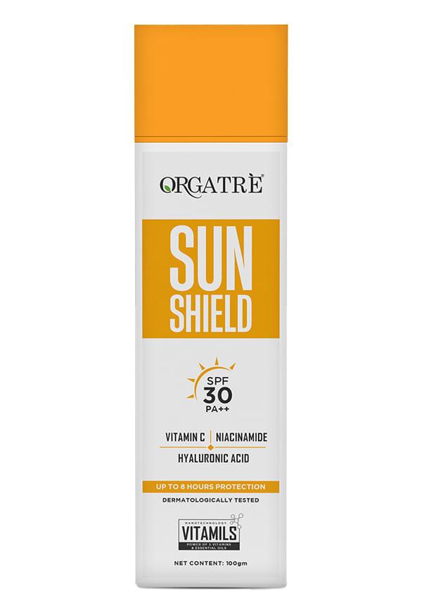 Sunscreen SPF 30 PA++ | Sun Shield | Lightweight, No White Cast | Vitamin C, Niacinamide & Hyaluronic Acid