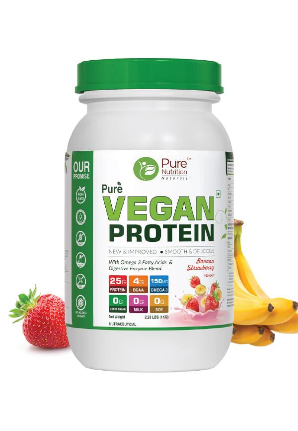 Vegan Protein Strawberry banana flavour for Muscle and Bone strength