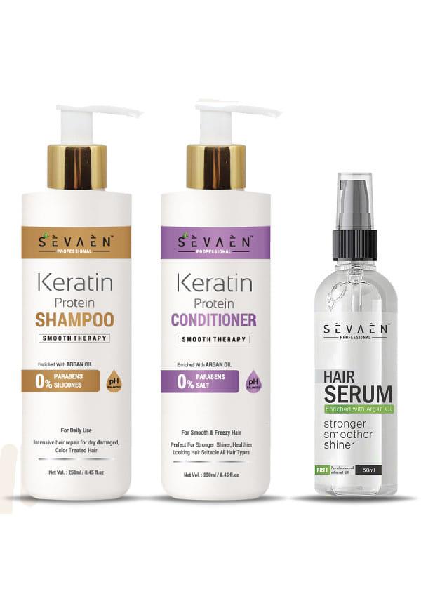 Keratin Shampoo With Keratin Conditioner And Professional Hair Serum