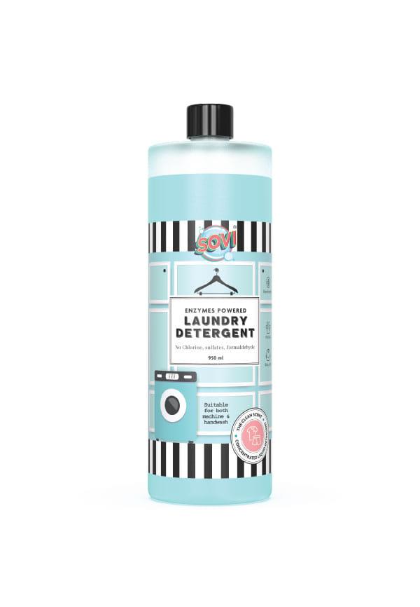 Enzymes Powered Liquid Laundry Detergent, Colour Safe, Fabric Safe, Baby Safe, Pet Safe, Concentrated Liquid, Clean Scent