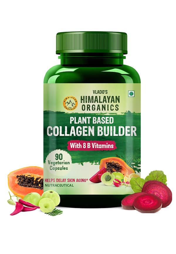 Vlado's Himalayan Organics Plant Based Collagen Builder for Hair and Skin with Biotin and Vitamin C - 90 Veg Capsules