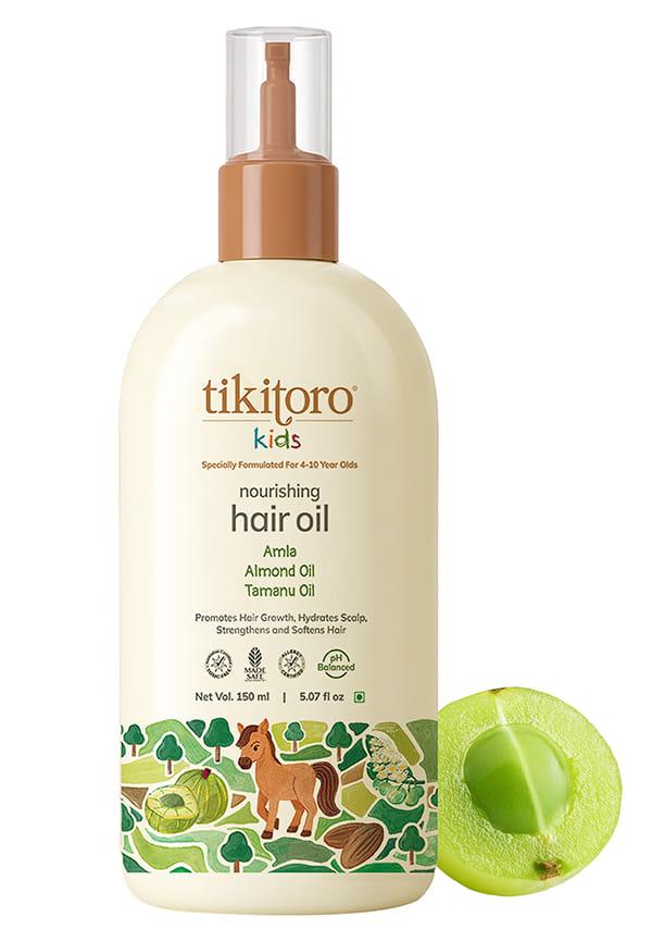 Kids Nourishing Hair Oil, 100% Vegan with Bringha, Amla, Olive, & Argan