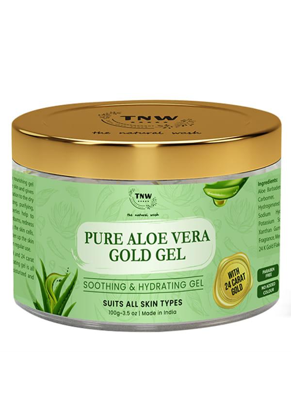 Pure Aloe Vera Gold Gel for Hydrating Skin & Calming Irritation