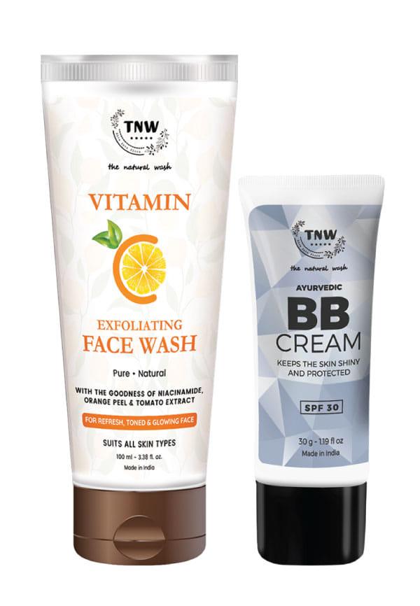 BB Cream & Vitamin C Exfoliating Face Wash for Glowing Skin | With SPF 30 & Vitamin C