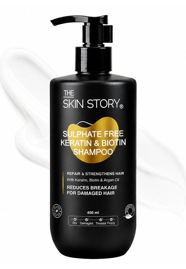 Sulphate Free Keratin Shampoo Enriched With Biotin & Vitamin E | Repairs & Strengthens Hair