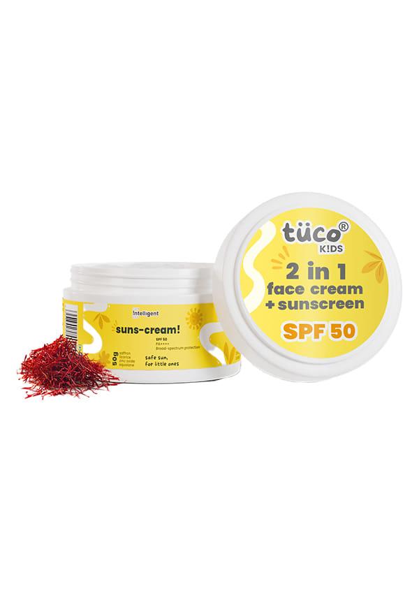 2 in 1 Face Cream + Sunscreen SPF 50 with Saffron oil, UVA/UVB PA++++