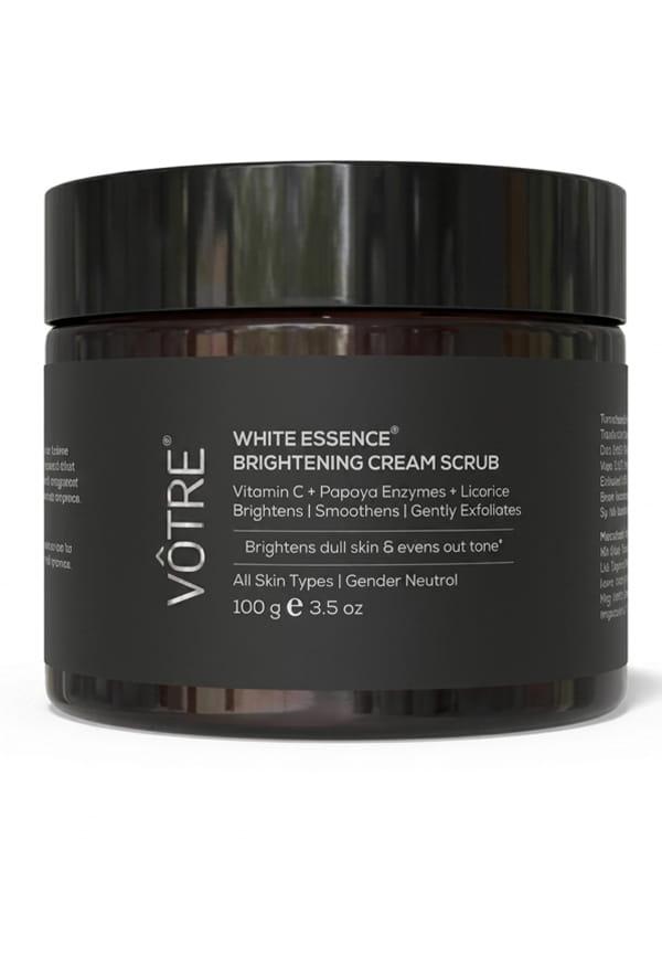 White Essence Brightening Cream Scrub | Vitamin C, Papaya & Licorice | For Radiance Enhancement, Gentle Exfoliation & Texture Refining | For Men & Wo