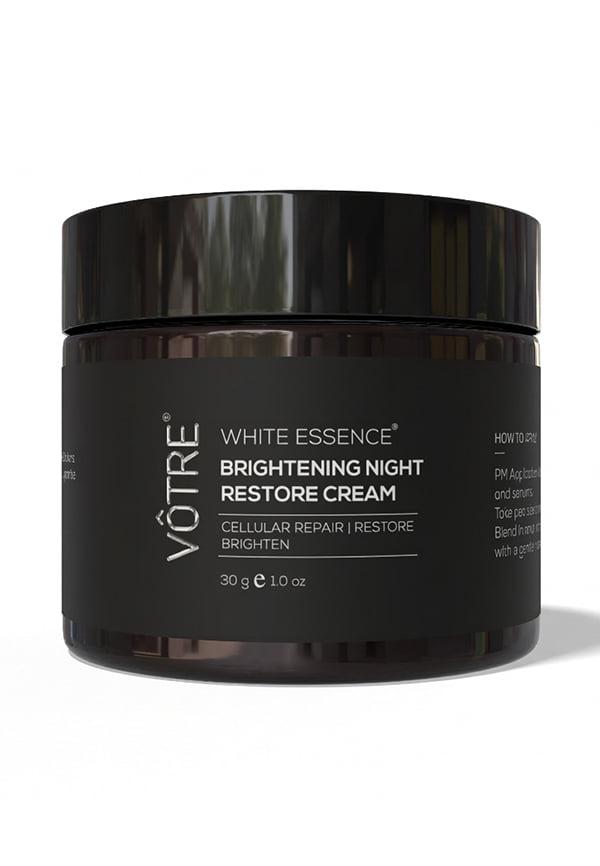 White Essence Brightening Night Restore Cream | Niacinamide, Rucinol & White Mulberry | For Skin Repair, Radiance Enhancement & Even-Looking Skin Ton