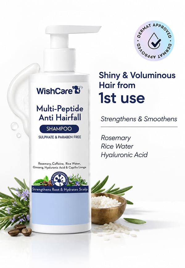 Multi Peptide Rice Water Anti Hairfall Shampoo - Rosemary, Capilia Longa, HA & Caffeine