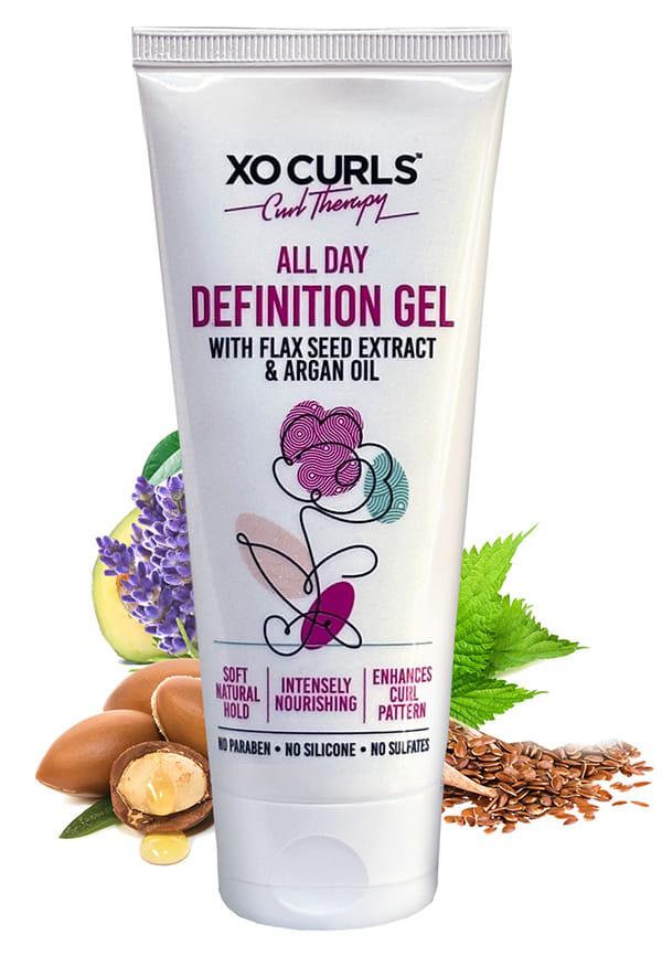 Soft Hold, All Day Definition Gel With Flax Seed & Argan Oil For Defined, Well Shaped Frizz Free Hair